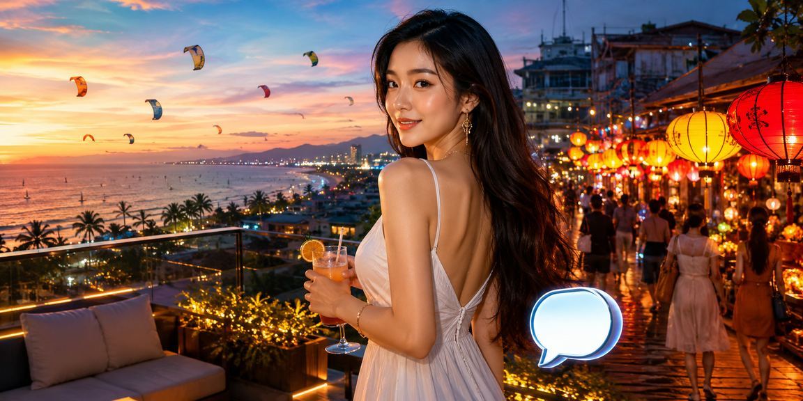Khung cảnh Mũi Né ban đêm gợi cảm hứng theo dõi xổ số qua ứng dụng