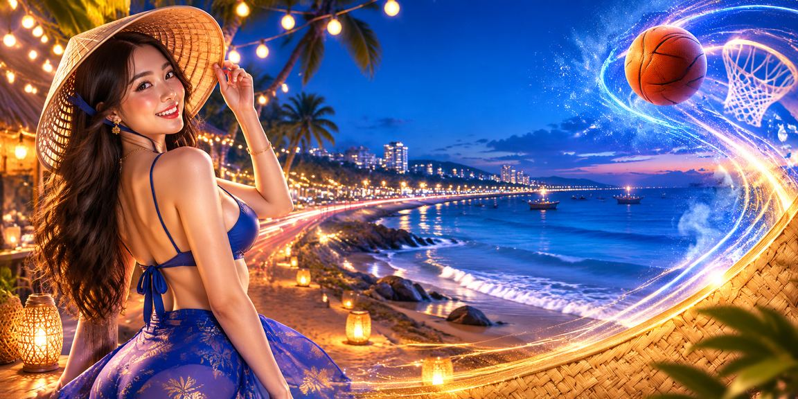 Khung cảnh Phan Thiết với chủ đề cá cược bóng rổ và nón lá